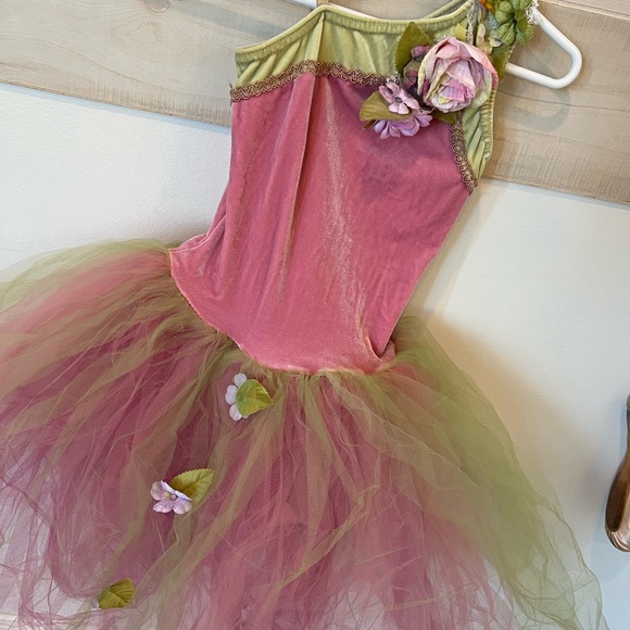 Costume Gallery ballet tutu pink/green/floral, recital costume, size CM - Picture 4 of 6
